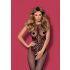 Obsessive - verkkobodystocking kaula-aukkolla - musta S-L