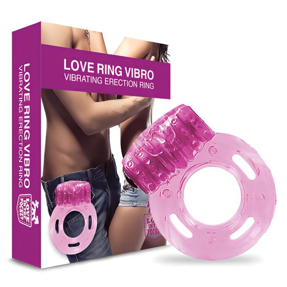 Love in the Pocket - kertakäyttöinen värisevä penisrengas (pinkki)