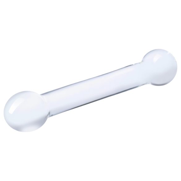 GLAS - kaksipäinen G-piste lasidildo (läpinäkyvä)