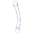 GLAS - lasinen kaksipäinen dildo (läpinäkyvä)