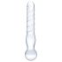 GLAS - kaksipäinen lasidildo (läpinäkyvä)