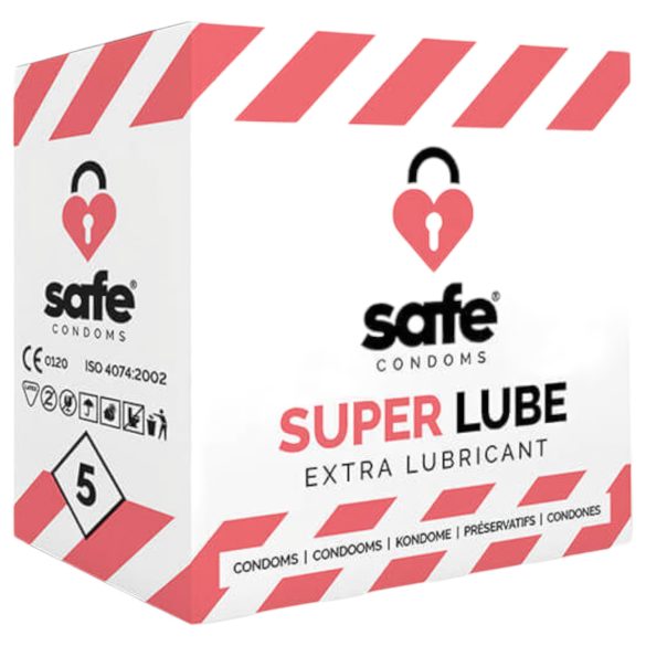 SAFE Super Lube - lisäliukuvoidekondomi (5 kpl)