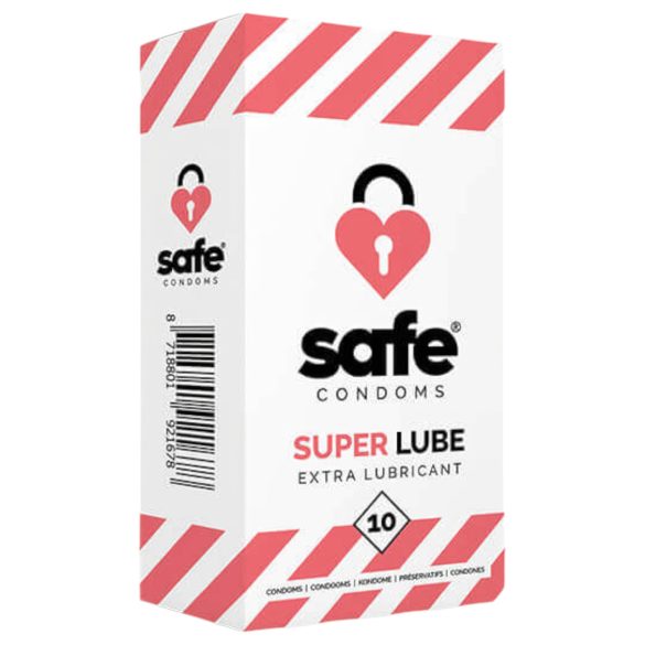 SAFE Super Lube - ekstra liukuvoidekondomit (10 kpl)