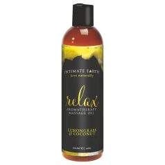   Intimate Earth Relax - hierontaöljy - sitruunaruoho-kookos - 120ml