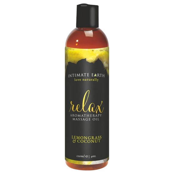 Intimate Earth Relax - hierontaöljy - sitruunaruoho-kookos (120ml)