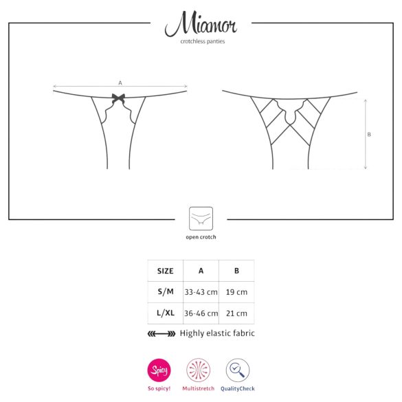 Obsessive Miamor - avoimet pitsialushousut - verkkokangas - musta