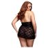 BACI Plus Size - Pitsinen babydoll kaulapannalla - Musta (XL-XXL)