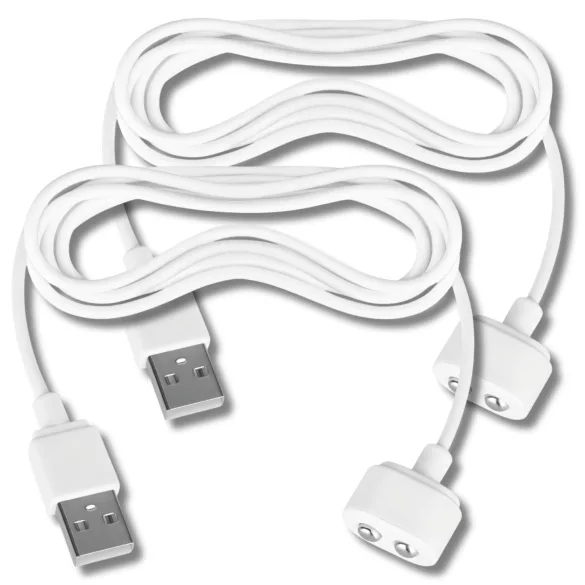 Satisfyer - magneettinen USB-latauskaapeli 2 kpl - valkoinen