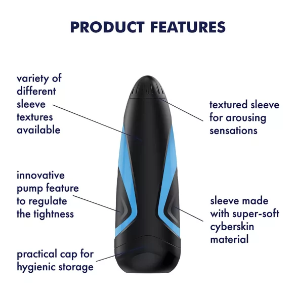 Satisfyer Men One - imukuppimasturbaattori - sininen/musta