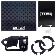 LOCK A WILLY - penisketju silikoninen lukolla - musta