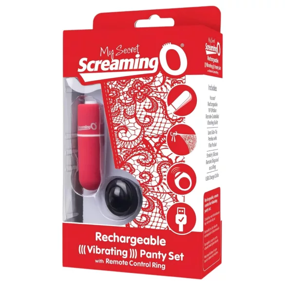 Screaming O - vibraatiopikkuhousut - punainen S-L