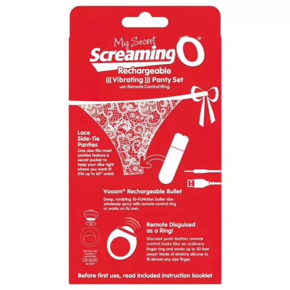 Screaming O - vibraatiopikkuhousut - punainen S-L