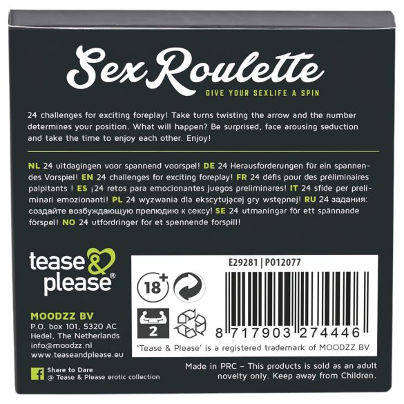 Sex Roulette Foreplay - seksipeli pariskunnille - monikielinen versio