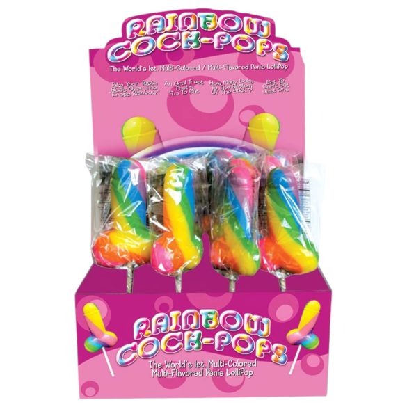 Rainbow Cock Pop - Peniksen muotoinen tikkari (85g) - hedelmän makuinen