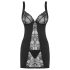 Obsessive Heartina - yömekko ja stringit (musta) - L/XL