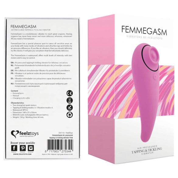FEELZTOYS Femmegasm - ladattava 2in1 klitoriskiihotin (pinkki)