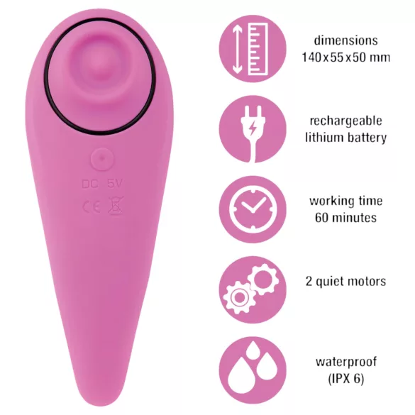 FeelzToys - klitoriskiihotin ja vibraattori 2in1 - ladattava, pinkki