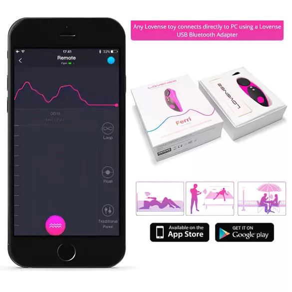 LOVENSE Ferri - klitoriskiihotin - kauko-ohjattava - musta-pinkki