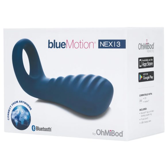 OHMIBOD Bluemotion Nex 3 - älykäs, värisevä penisrengas (sininen)