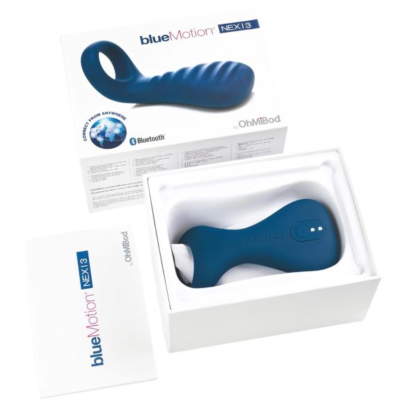 OHMIBOD Bluemotion Nex 3 - älykäs, värisevä penisrengas (sininen)