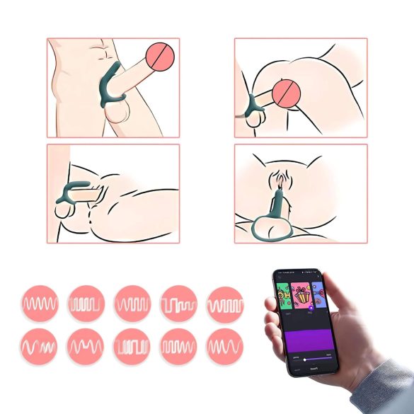 Magic Motion Rise - vibroiva penisrengas - ladattava - vihreä