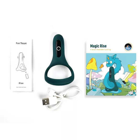 Magic Motion Rise - Sovelluksella ohjattava värisevä penisrengas miehille (vihreä)