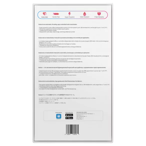 Lovense Solace - älykäs ylös-alas liikuva masturbointilaite - musta