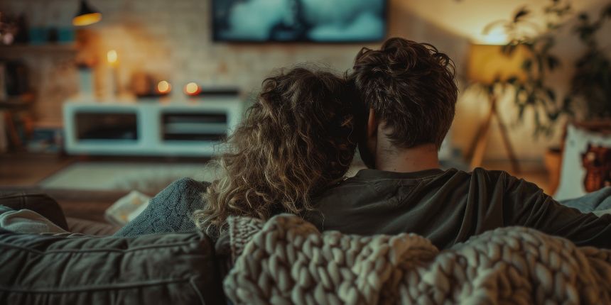 Pariskunta katsoo eroottista elokuvaa yhdessä - lovesexshop.fi seksikauppa